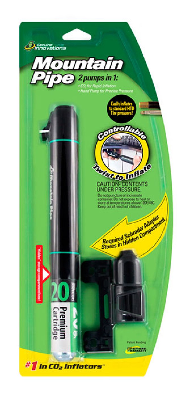 Pumpa CO2 adapterrel GENUINE INNOVATIONS MOUNTAIN PIPE - G2543