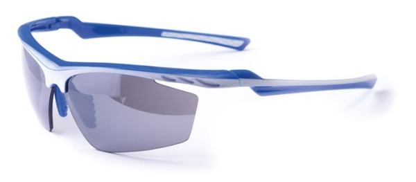 Szemüveg BIKEFUN MACH1 kék/fehér #2 smoke lencse, flash mirror C3