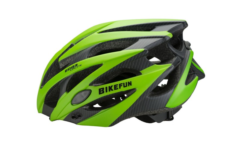 Fejvédő BIKEFUN EDGE M zöld/karbon 55-58 cm
