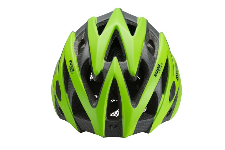 Fejvédő BIKEFUN EDGE M zöld/karbon 55-58 cm