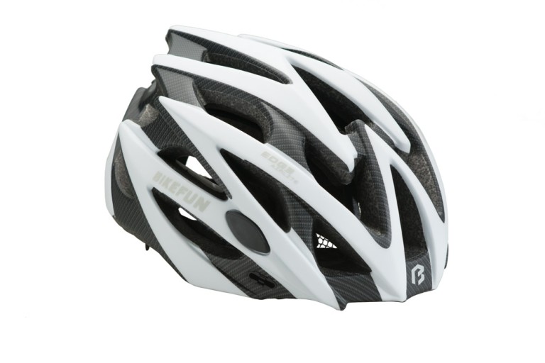 Fejvédő BIKEFUN EDGE fehér/karbon - MV29-WC