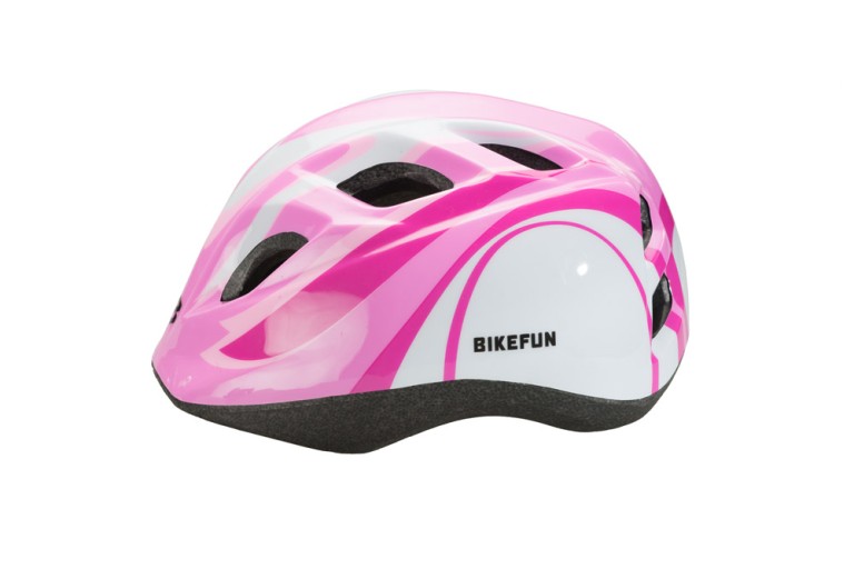 Fejvédő BIKEFUN JUNIOR pink/fehér - HB8-PW