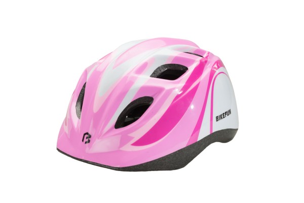 Fejvédő BIKEFUN JUNIOR pink/fehér - HB8-PW