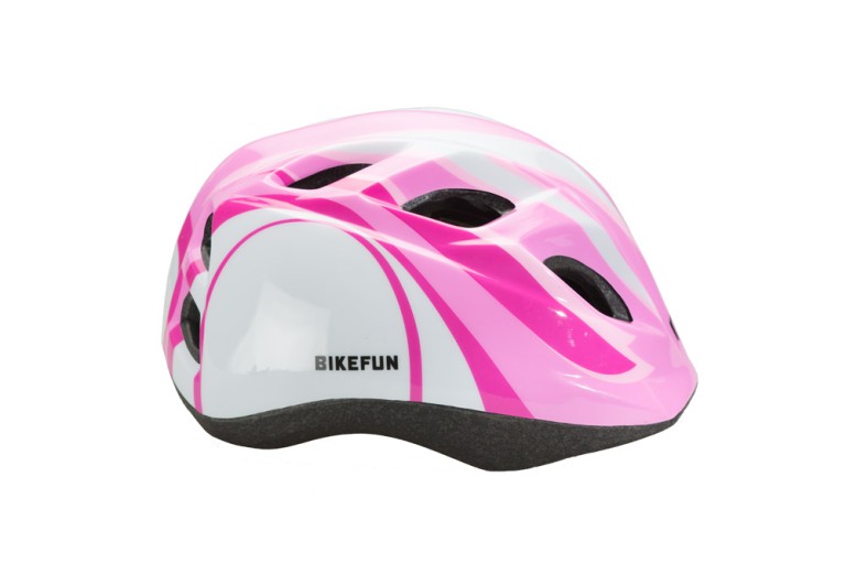 Fejvédő BIKEFUN JUNIOR pink/fehér - HB8-PW