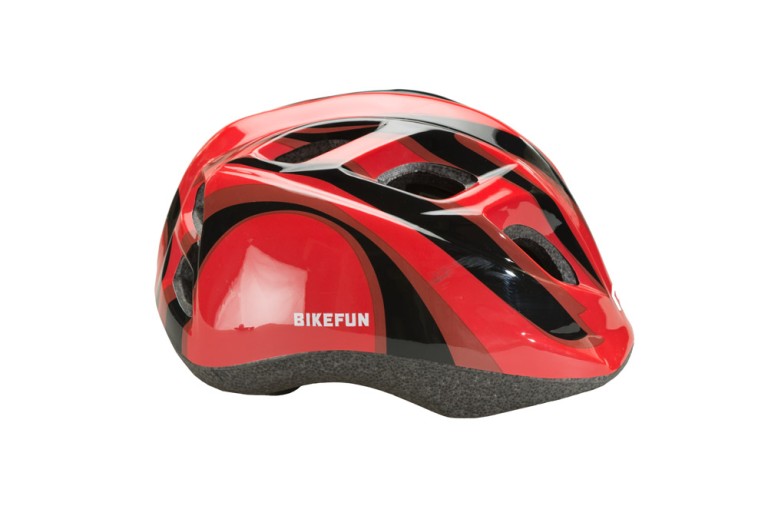 Fejvédő BIKEFUN JUNIOR piros/fehér - HB8-RW