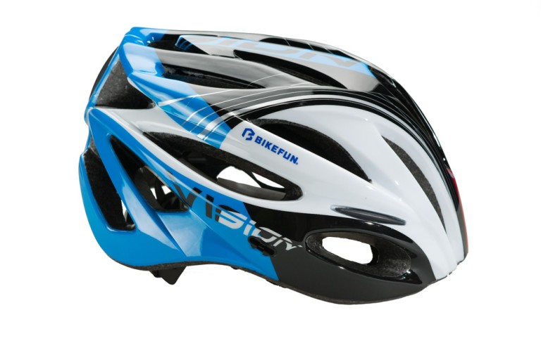 Fejvédő BIKEFUN VISION M kék-fekete-fehér, 55-58 cm