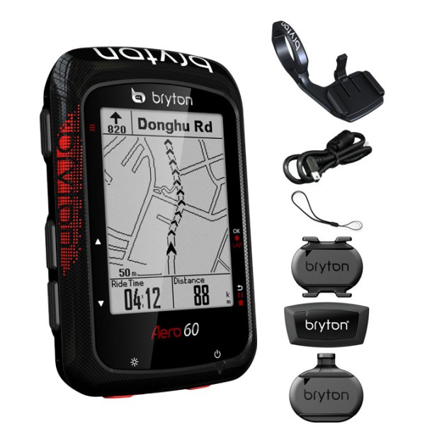 Computer BRYTON AERO 60T GPS komputer szett (HRM+SPD+CAD+Aero mount)