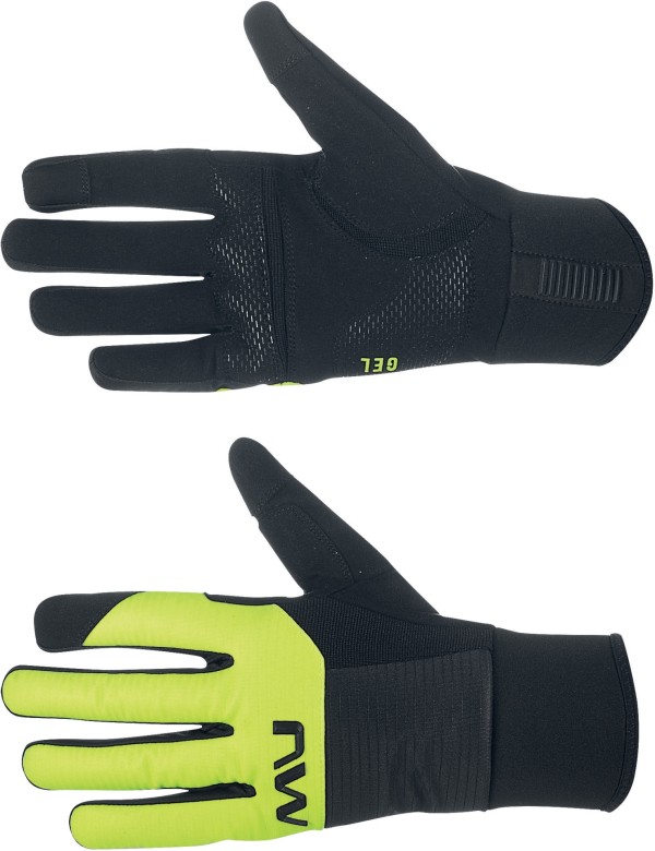 Kesztyű NORTHWAVE téli FAST GEL XL hosszú, fekete/fluo sárga