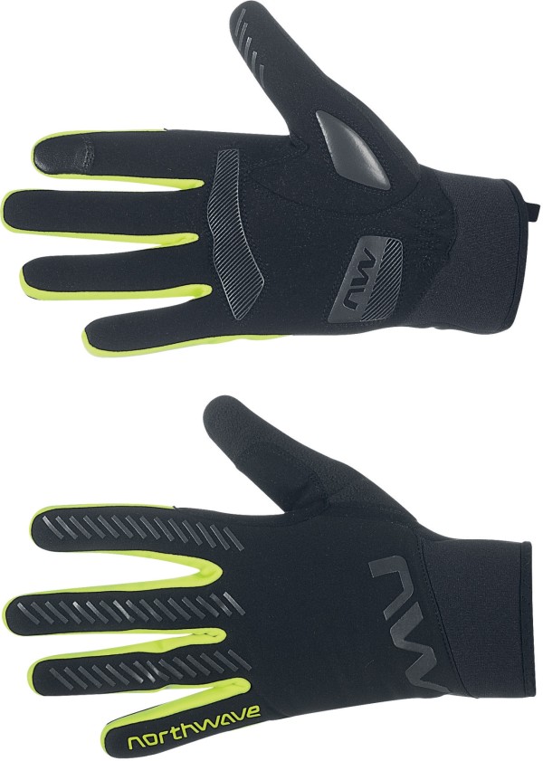 Kesztyű NORTHWAVE téli ACTIVE GEL S hosszú, fekete/fluo sárga