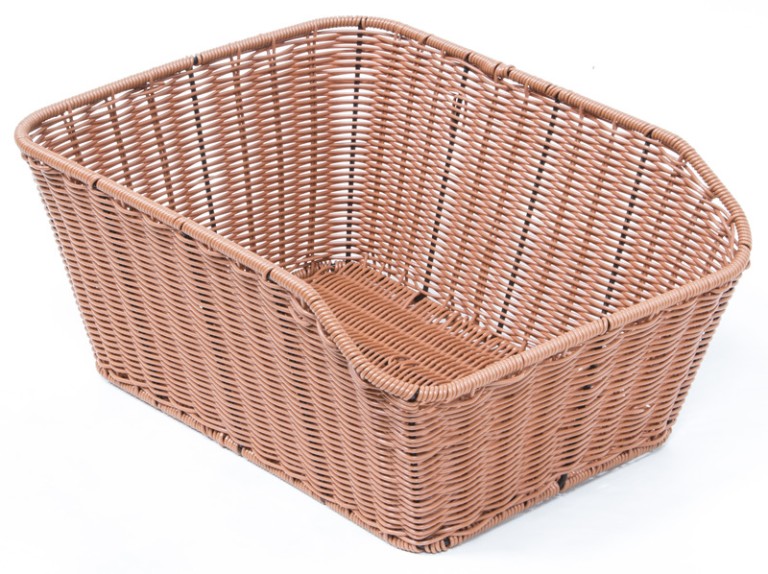 KOSÁR HÁTSÓ RATTAN 39X28X17 CM + TARTOZÉK BARNA