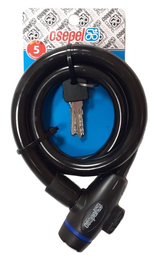 ZÁR CSEPEL KÁBEL 15X1000MM KULCSOS FKT 12db/dob KÁBEL CSEPEL 15X1000MM KULCSOS FEKETE