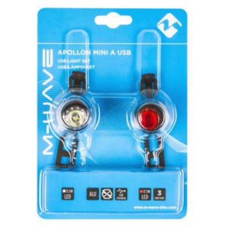 VILLOGO SZETT APOLLON MINI USB ALU 0,5W M-WAVE LÁMPASZETT AKKUS APOLLON MINI USB ALU